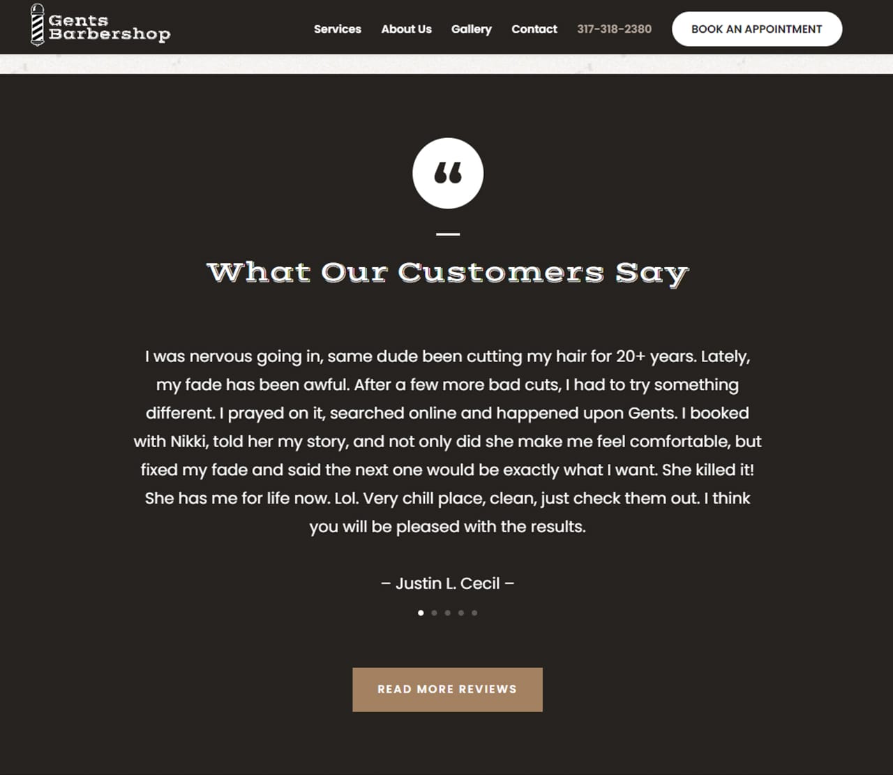 Gents Barbershop Reviews Section