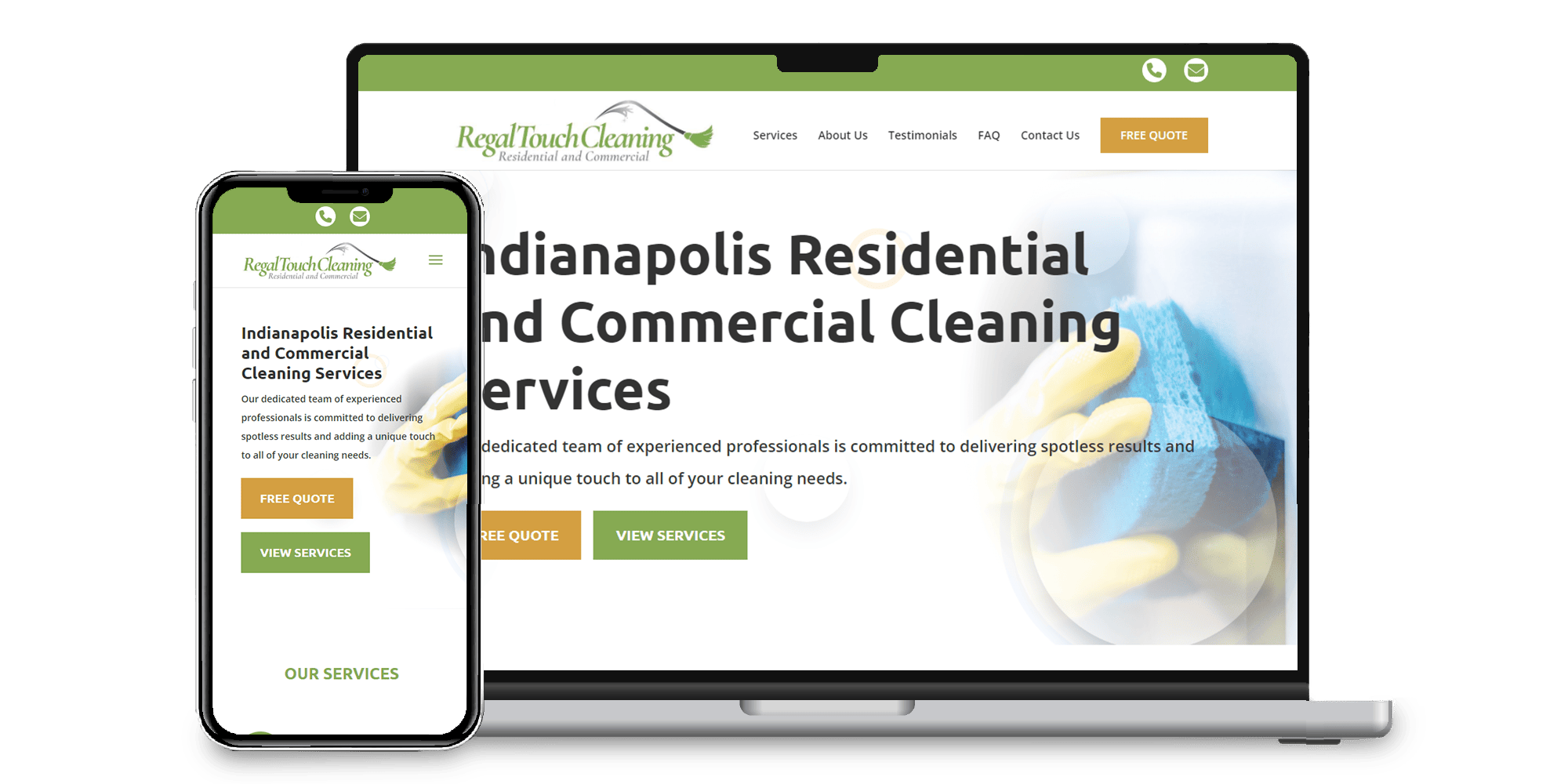 Regal Touch Cleaning Website Homepage Thumbnail Regal Touch Cleaning Website Homepage Thumbnail