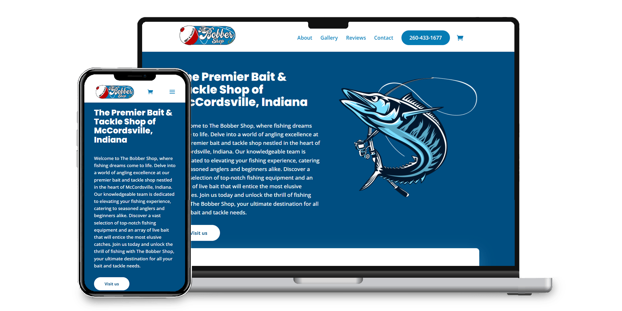 The Bobber Shop Website Homepage Thumbnail The Bobber Shop Website Homepage Thumbnail