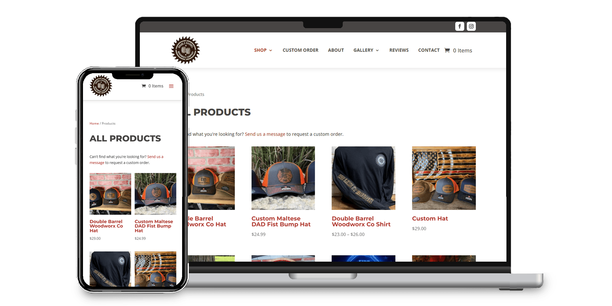 Double Barrel Woodworx Company Website Products Page Thumbnail Double Barrel Woodworx Company Website Products Page Thumbnail