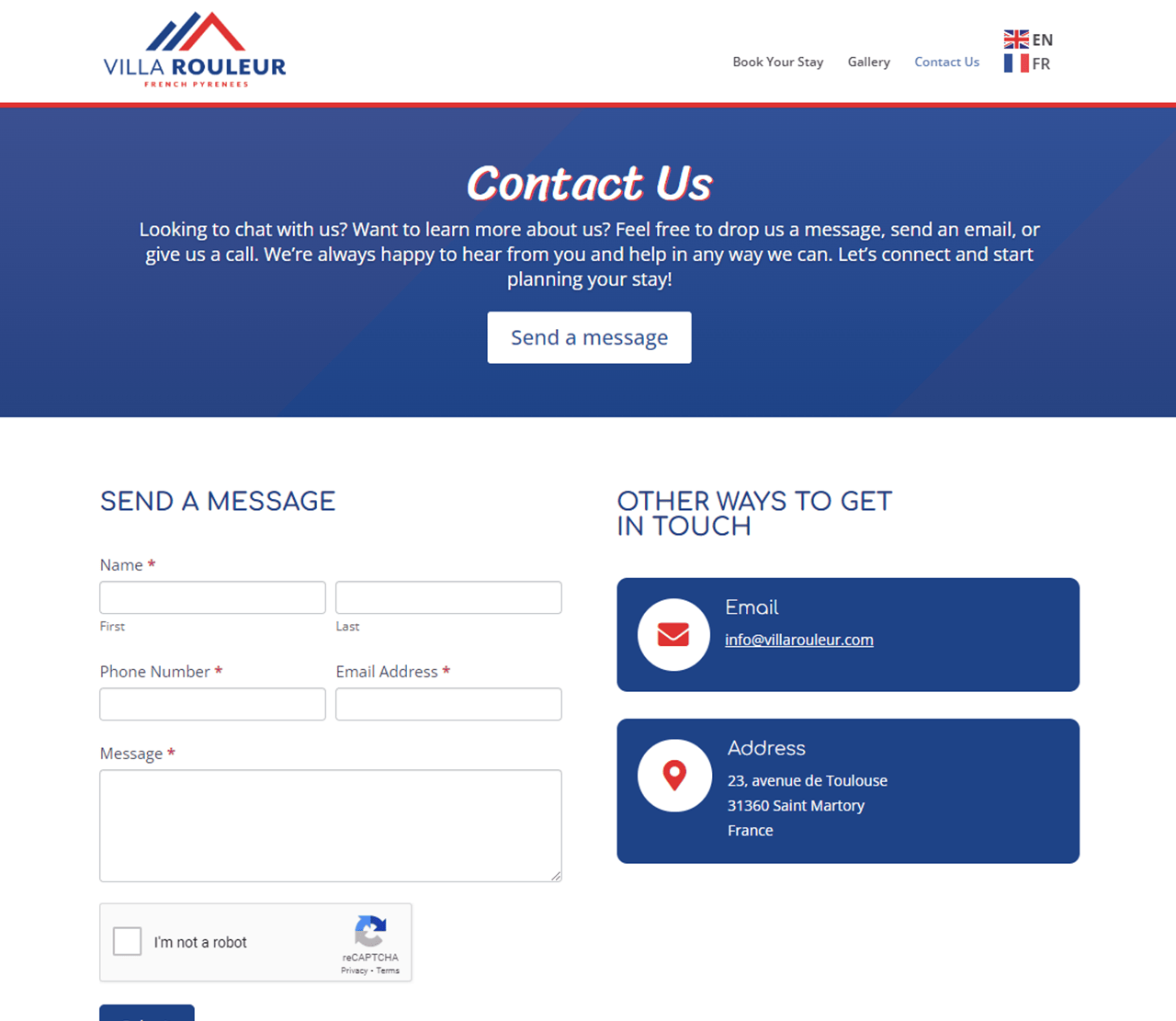 Villa Rouleur Website Contact Page Thumbnail Villa Rouleur Website Contact Page Thumbnail