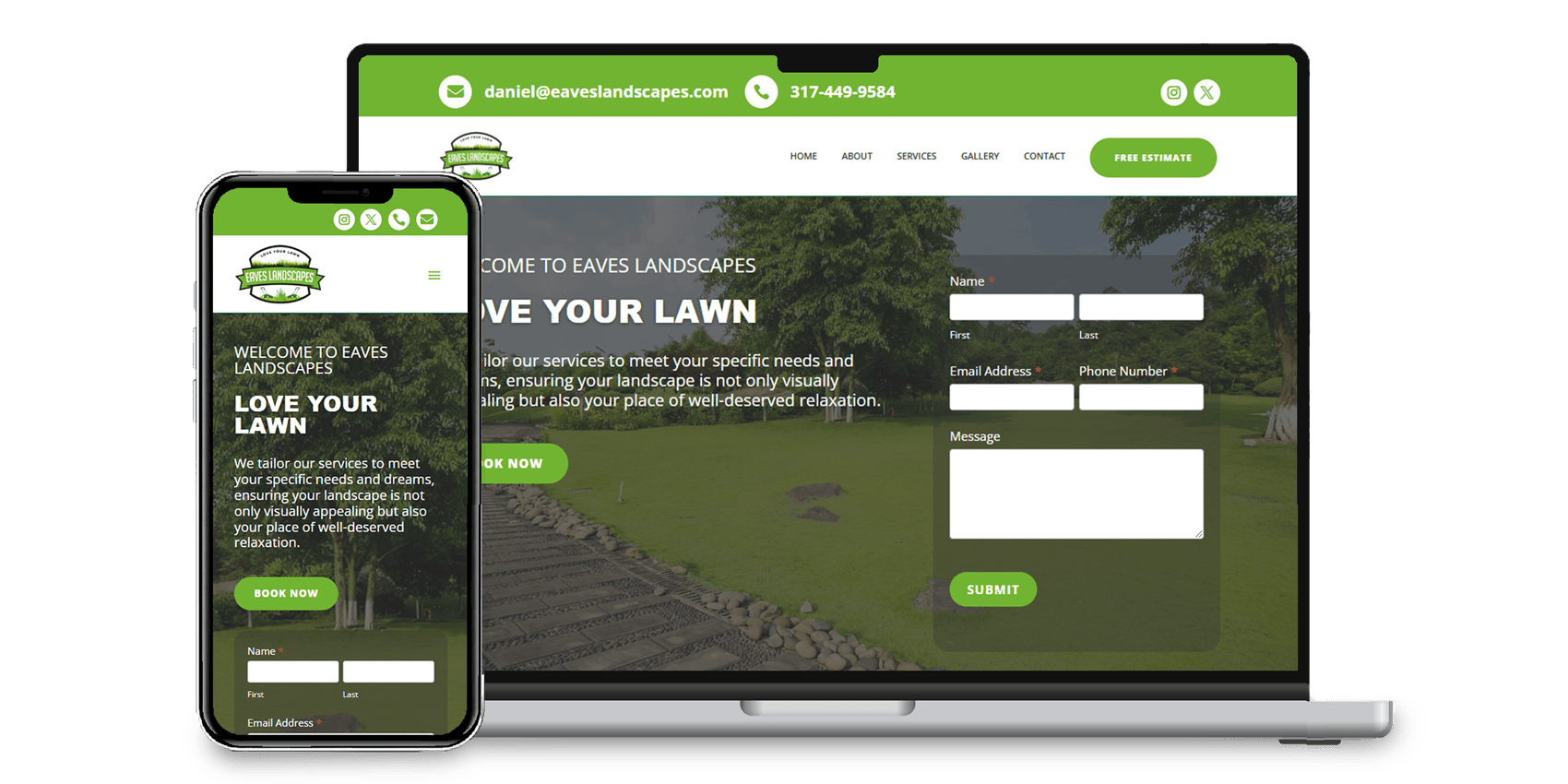 Westfield Web Design Project - Eaves Landscapes