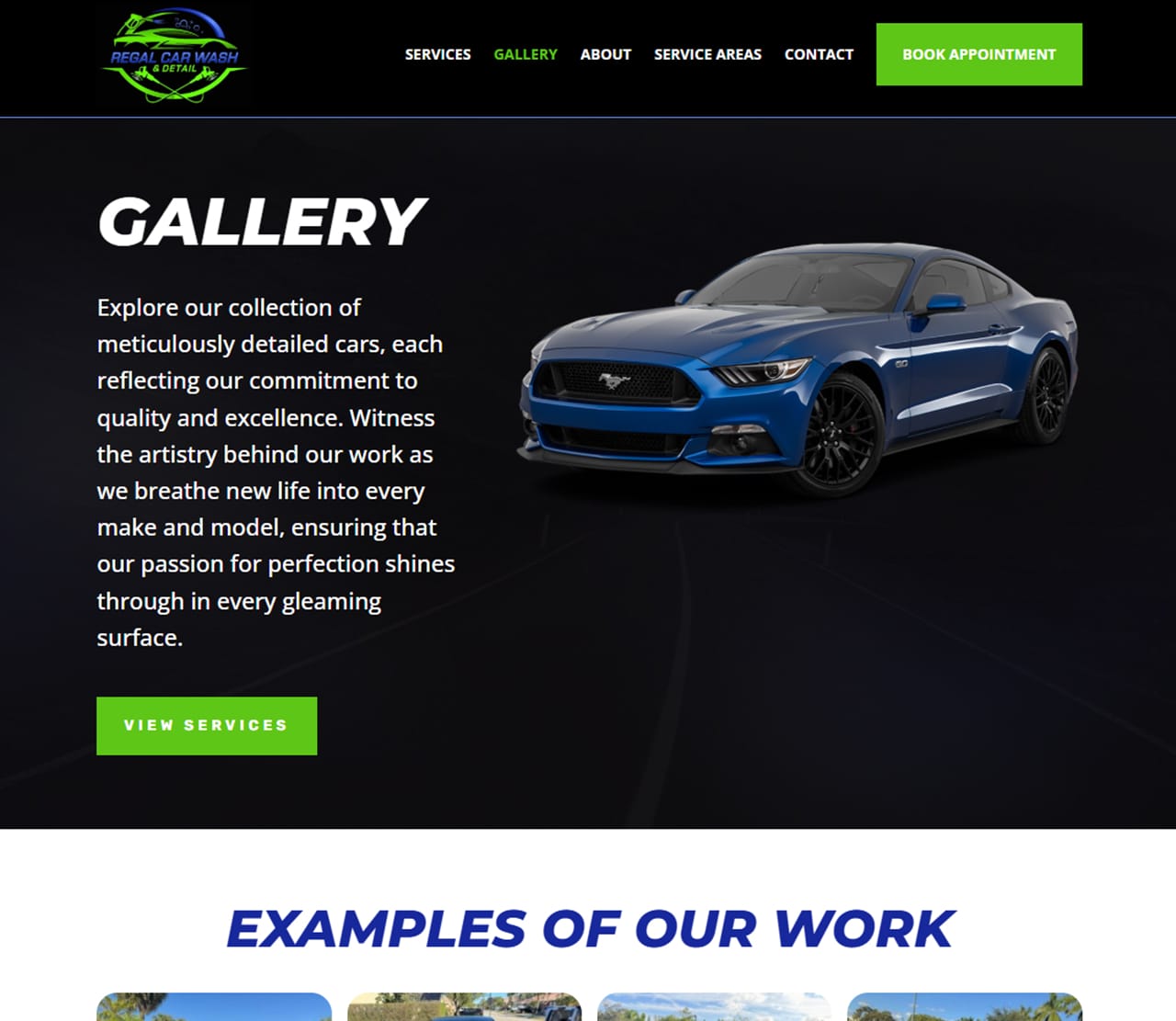 Regal Car Wash Website Gallery Page Thumbnail