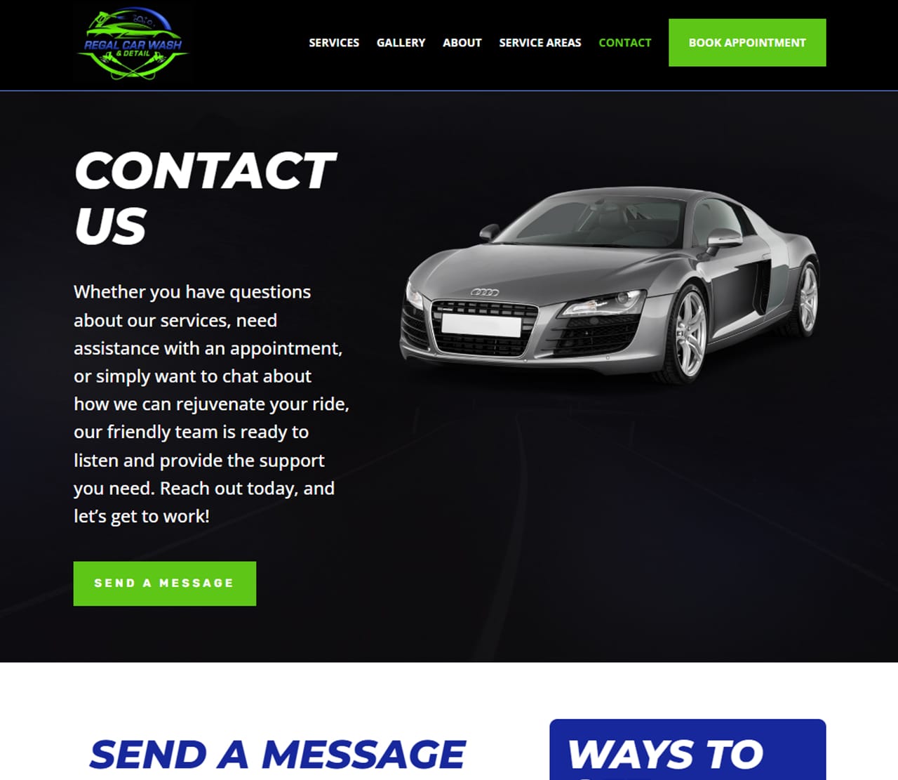 Regal Car Wash Website Contact Page Thumbnail