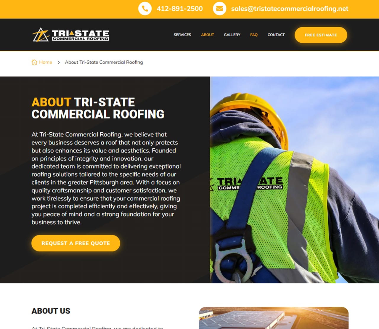 Tristate-1 Tri-State Commercial Roofing Website About Page Thumbnail